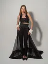 Tia Dorraine Women's Hypnotic Glow Sheer Organza Overskirt - Black In Black