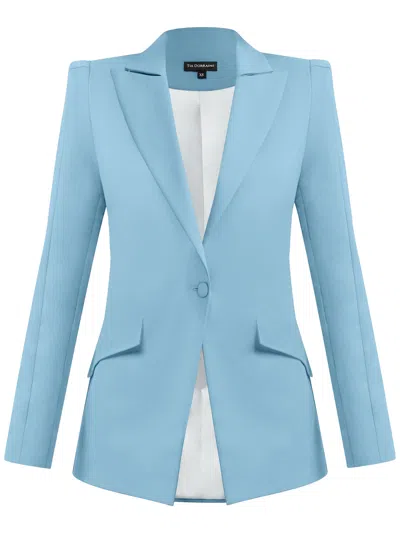 Tia Dorraine Women's Illusion Classic Tailored Blazer - Light Blue