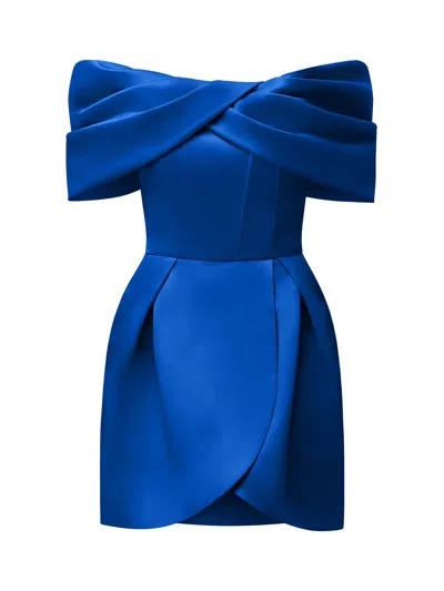Tia Dorraine Women's Love In Bloom Off-shoulder Mini Dress - Azure Blue