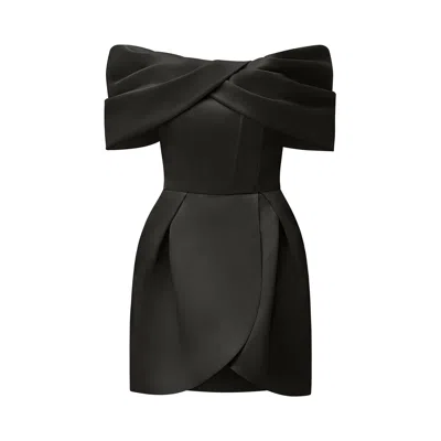 Tia Dorraine Women's Love In Bloom Off-shoulder Mini Dress, Black