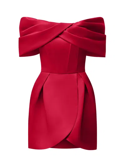 Tia Dorraine Women's Love In Bloom Off-shoulder Mini Dress - Fierce Red