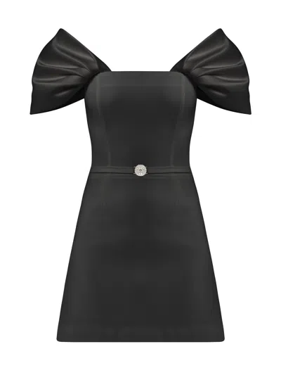 Tia Dorraine Women's Mirage Mini Dress With Crystal Ornament - Black