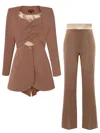Tia Dorraine Women's Neutrals Sandstorm Cross-wrap Statement Suit