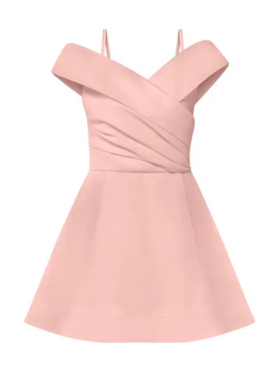 Tia Dorraine Women's Pink Easy To Love Flared Satin Mini Dress Blush