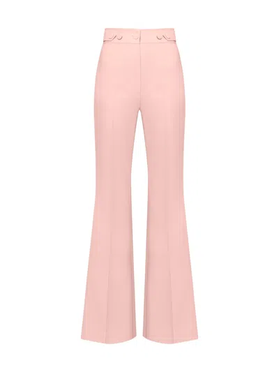 Tia Dorraine Women's Pink Flared Adjustable Trousers In Cotton
