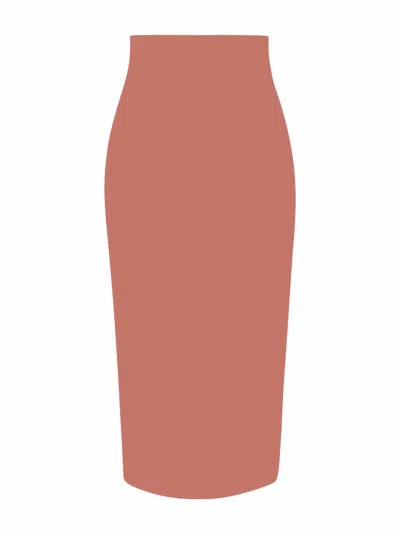 Tia Dorraine Women's Pink High-waist Pencil Midi Skirt - Dusty Rose