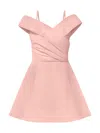 Tia Dorraine Women's Pink / Purple Easy To Love Flared Satin Mini Dress - Blush In Pink/purple