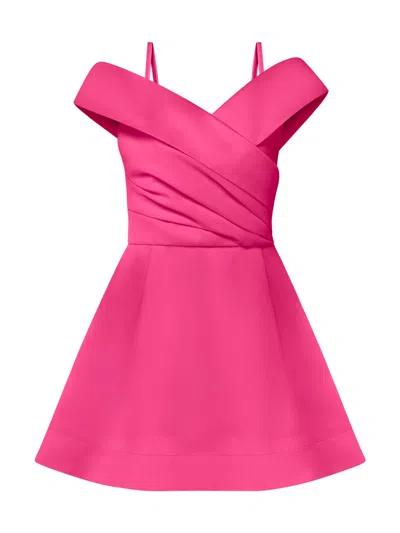 Tia Dorraine Women's Pink / Purple Easy To Love Flared Satin Mini Dress Hot Pink