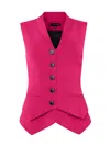 Tia Dorraine Women's Pink / Purple Fitted Single-breasted Waistcoat - Hot Pink In Pink/purple