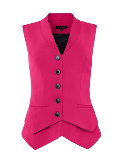 Tia Dorraine Women's Pink / Purple Fitted Single-breasted Waistcoat - Hot Pink In Pink/purple
