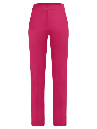 Tia Dorraine Women's Pink / Purple Tailored Straight-leg Trousers - Hot Pink In Pink/purple