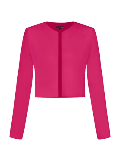 Tia Dorraine Women's Pink / Purple Perfectly Romantic Cropped Blazer, Hot Pink In Pink/purple