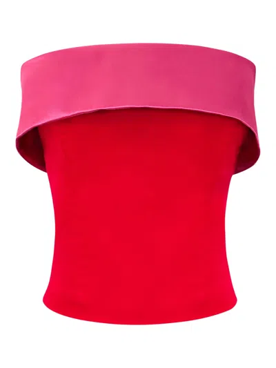 Tia Dorraine Women's Red / Pink / Purple More Is More Red Slim Fit Crop Top In Pink/purple/red