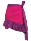 Tia Dorraine Women's Pink / Purple Ruffles Please Asymmetric Mini Skirt - Pink In Pink/purple