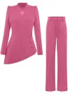 Tia Dorraine Women's Pink / Purple Sweet Desire Asymmetric Power Suit - Pink In Pink/purple