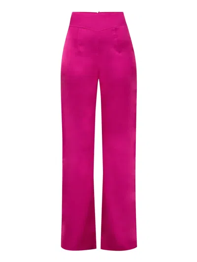 Tia Dorraine Women's Pink / Purple Wild Dream Wide-leg Satin Trousers - Pink In Pink/purple