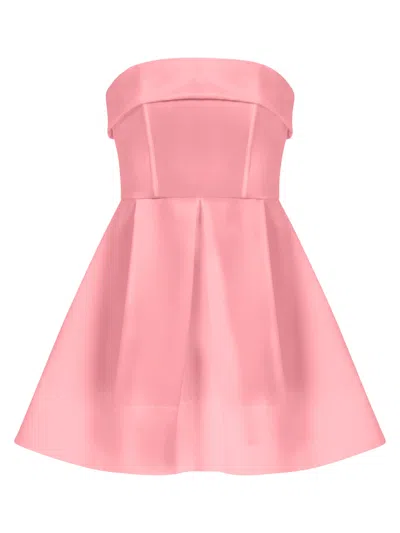 Tia Dorraine Women's Pink / Purple Wild Flower Flared Satin Mini Dress - Soft Pink In Pink/purple