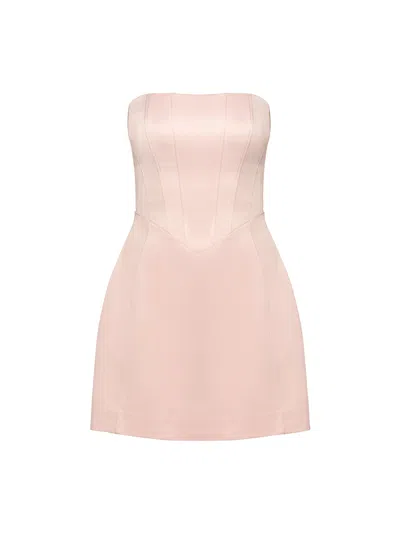 Tia Dorraine Women's Pink Strapless Satin Mini Dress