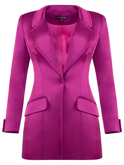 Tia Dorraine Women's Purple Midnight Sky Hourglass Blazer – Magenta Haze