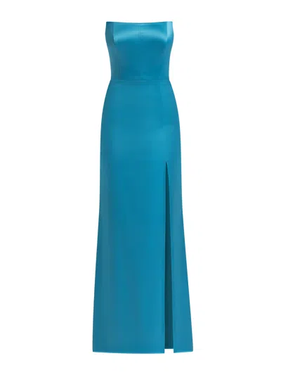 Tia Dorraine Women's Queen Of Hearts Satin Maxi Dress Capri Blue