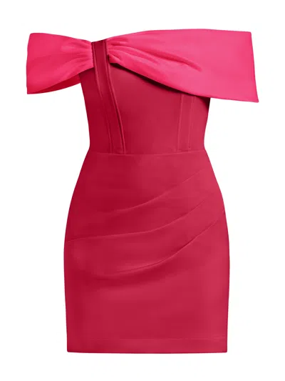 Tia Dorraine Women's Red / Pink Signature Of The Sun Satin Mini Dress, Red & Pink In Multi
