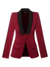 Tia Dorraine Women's Red Vision Timeless Single-breasted Blazer - Burgundy & Black In Red