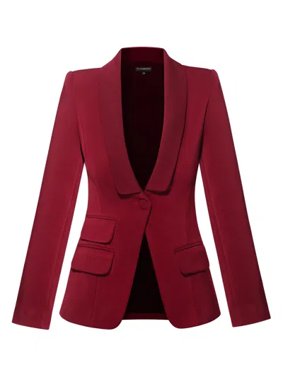 Tia Dorraine Women's Red Vision Timeless Single-breasted Blazer, Burgundy