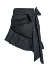 Tia Dorraine Women's Ruffles Please Asymmetric Mini Skirt, Black In Black