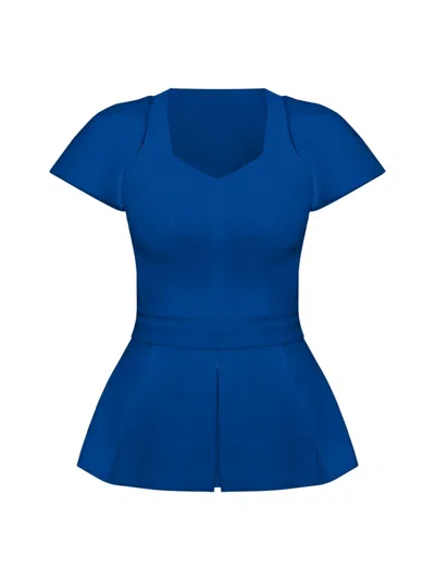 Tia Dorraine Women's Short-sleeved Fitted Top - Azure Blue