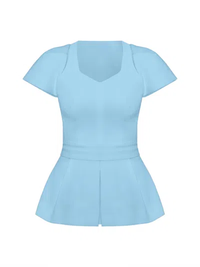 Tia Dorraine Women's Short-sleeved Fitted Top - Light Blue