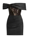 Tia Dorraine Women's Signature Of The Sun Satin Mini Dress With Lace Corset - Black In Black