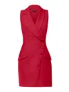 Tia Dorraine Women's Significant Other Sleeveless Blazer Mini Dress - Fierce Red In Red