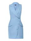 Tia Dorraine Women's Significant Other Sleeveless Blazer Mini Dress - Light Blue In Blue