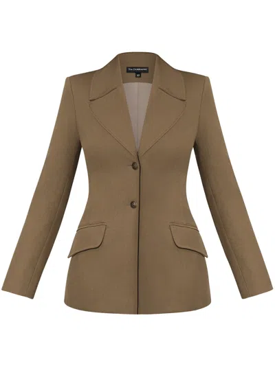 Tia Dorraine Women's Single-breasted Blazer In Linen - Green