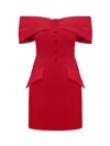 Tia Dorraine Women's Steel Confidence Off-shoulder Mini Dress - Fierce Red In Red