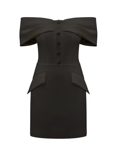 Tia Dorraine Women's Steel Confidence Off-shoulder Mini Dress, Black