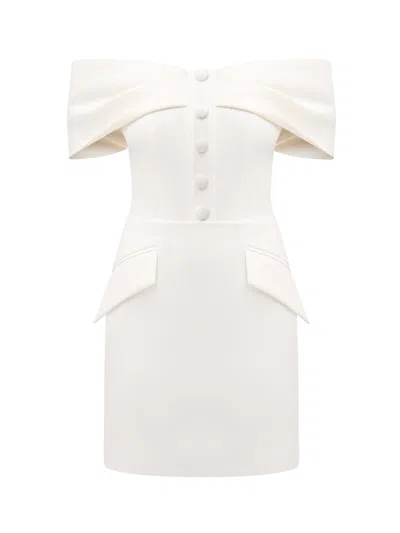 Tia Dorraine Women's Steel Confidence Off-shoulder Mini Dress - Pearl White