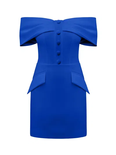 Tia Dorraine Women's Steel Confidence Off-shoulder Mini Dress – Azure Blue