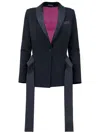 Tia Dorraine Women's Suit It Up Classic Blazer With Satin Details - Black In Black