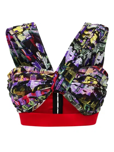 Tia Dorraine Women's Super Elaborate Party Red Crop Top