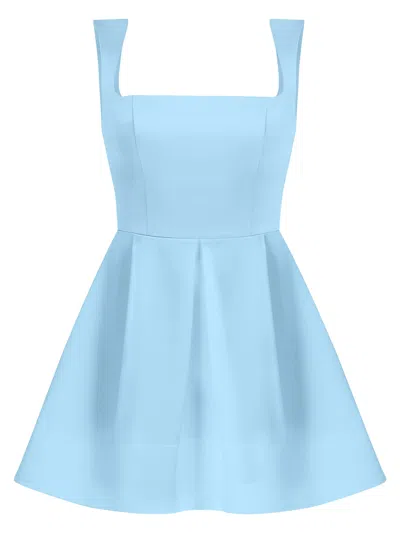 Tia Dorraine Women's Sweet Love Flared Satin Mini Dress, Light Blue