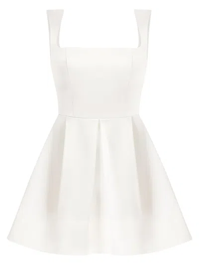 Tia Dorraine Women's Sweet Love Flared Satin Mini Dress, Pearl White