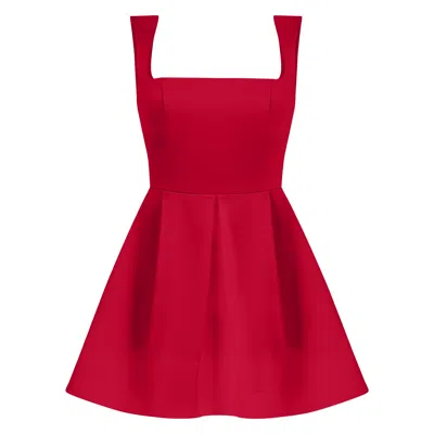 Tia Dorraine Women's Sweet Love Flared Satin Mini Dress, Red