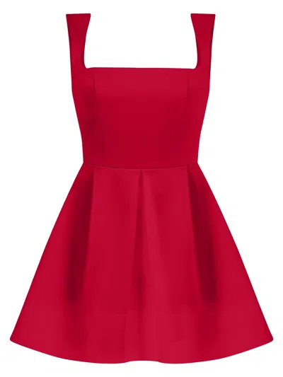 Tia Dorraine Women's Sweet Love Flared Satin Mini Dress Red