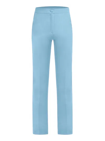 Tia Dorraine Women's Tailored Straight-leg Trousers - Light Blue