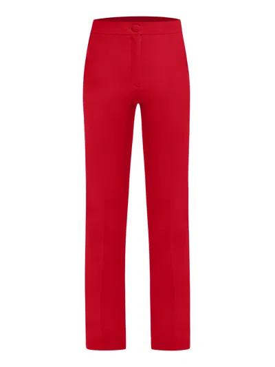 Tia Dorraine Women's Tailored Straight-leg Trousers, Fierce Red