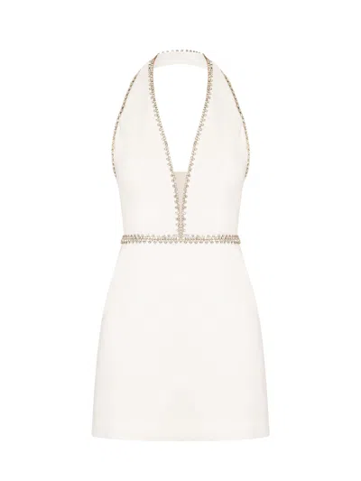 Tia Dorraine Women's Tender Love Crystal-embellished Mini Dress - Pearl White