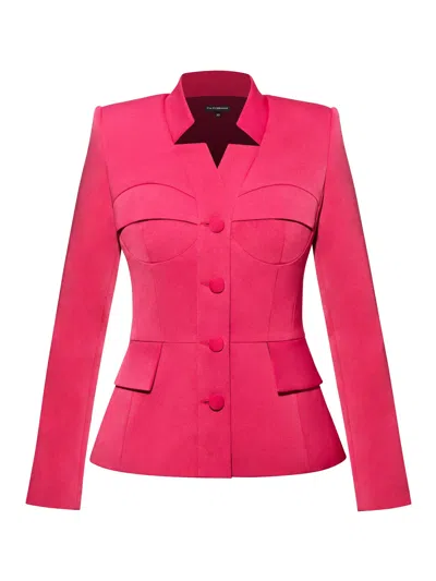 Tia Dorraine Women's Time For Romance Tailored Blazer Hot Pink