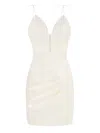 Tia Dorraine Women's White Heaven Embroidered Organza Mini Dress, White In White