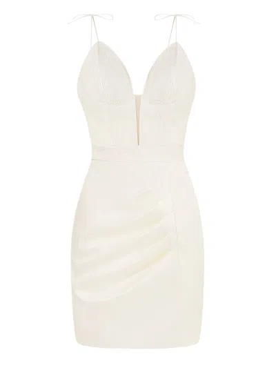 Tia Dorraine Women's White Heaven Embroidered Organza Mini Dress, White
